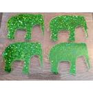 4 Bügelpailletten Elefanten hologramm grün